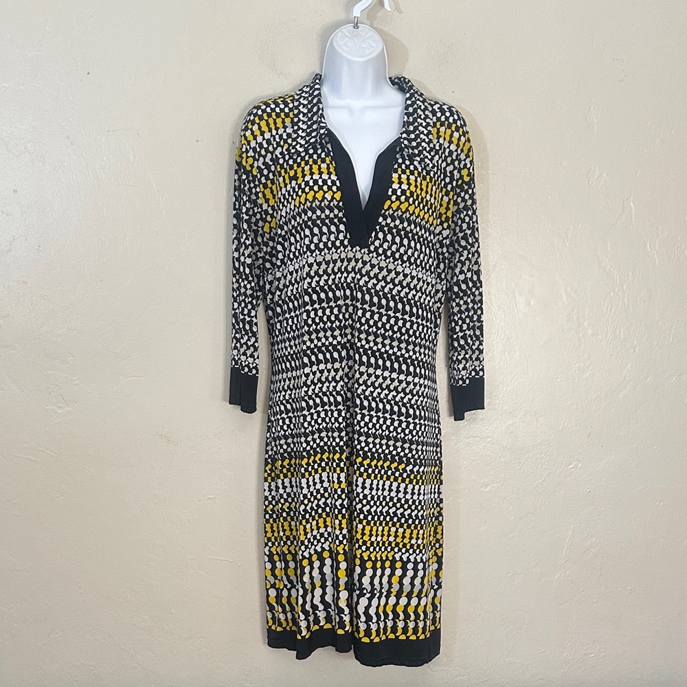 Stylish Black and Yellow Midi Dress